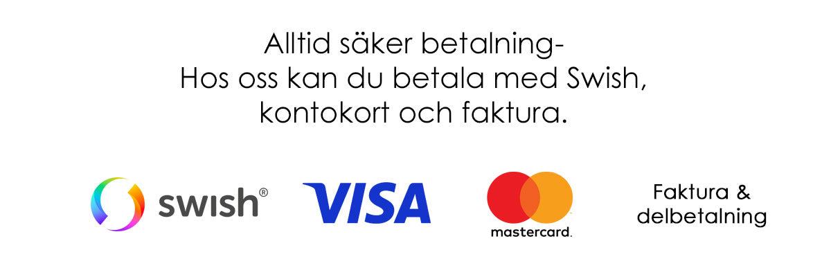 säker betalning Swish Visa Mastercard Faktura & delbetalning