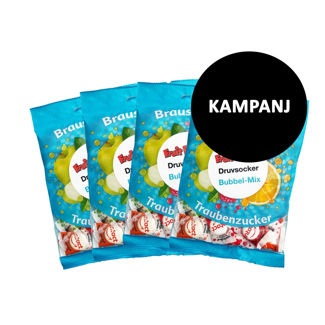FruitPower singelapck druvsocker kampanj