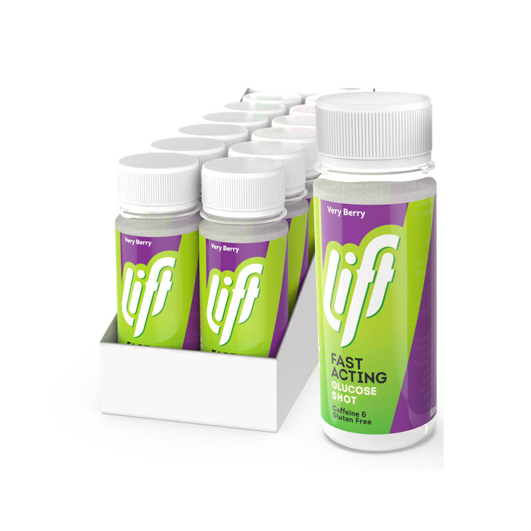 Drickbart druvsocker LIFT GlucoShot Bär 12-pack