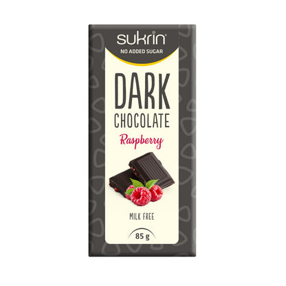 Sockerfri Mörk Choklad SUKRIN Hallon framsida