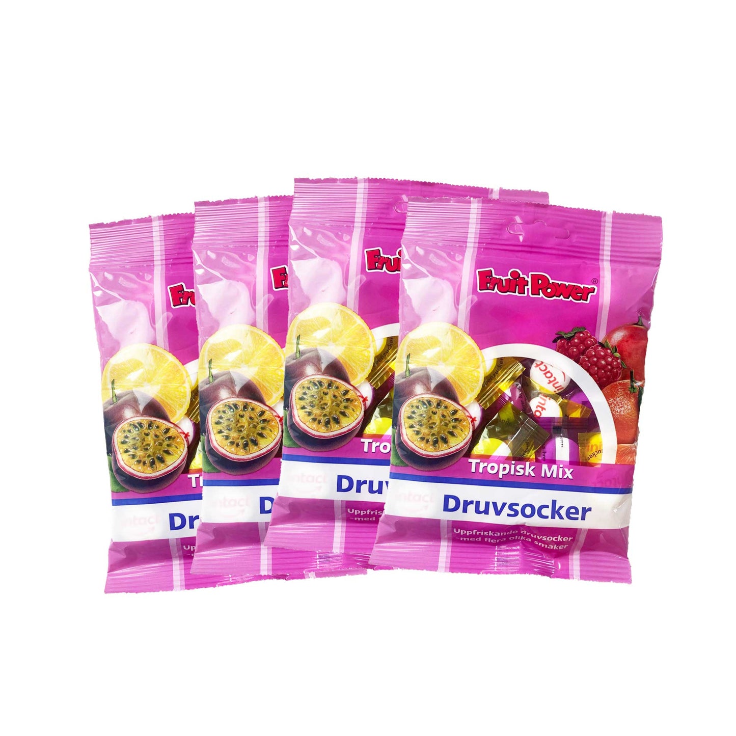 Druvsocker FruiitPower Tropisk Mix 4-pack