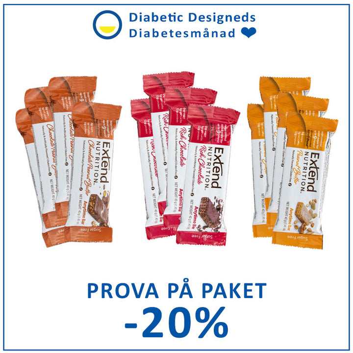 Extend Bar Prova på paketet 2025 Rik choklad, Jordnötssmör och choklad och Jordnötssmör