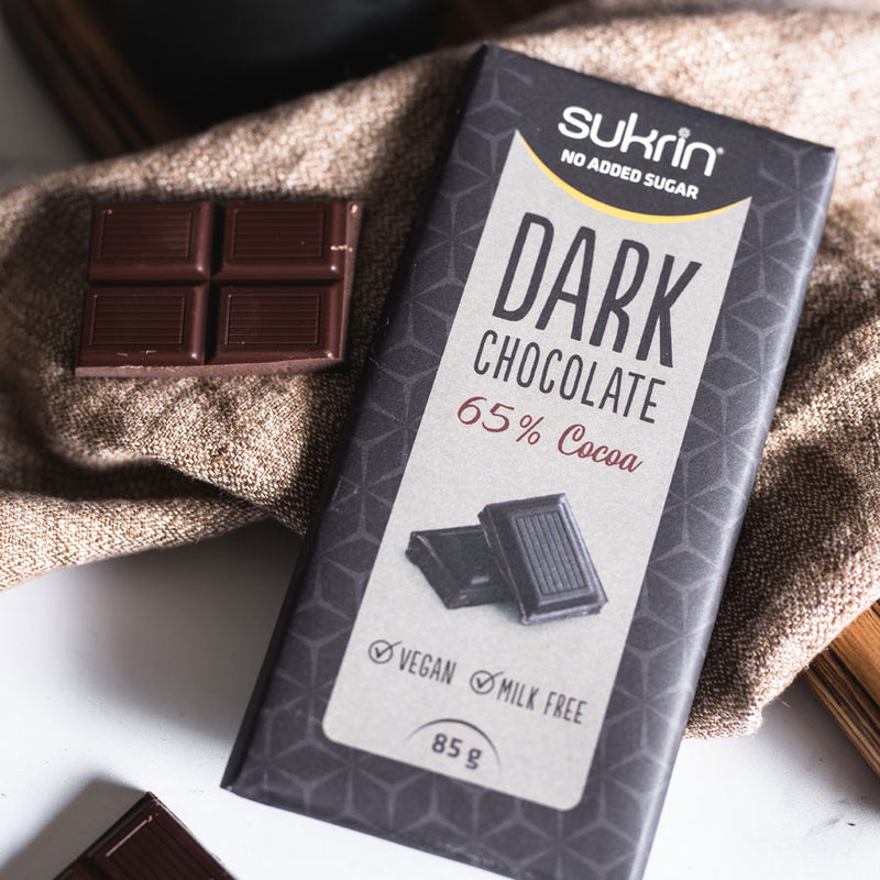 Sockerfri mörk choklad SUKRIN 65% kakao