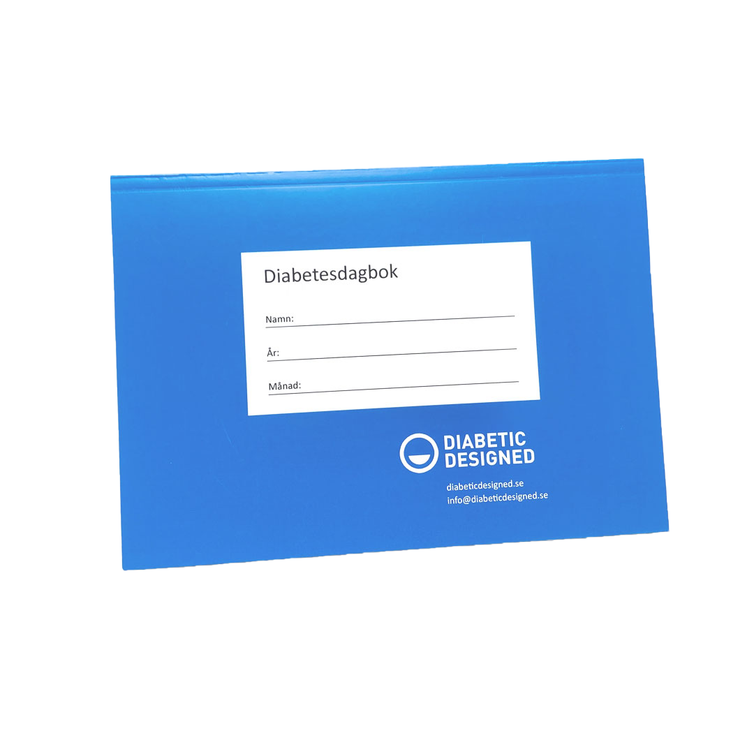Diabetesdagbok framsida blå