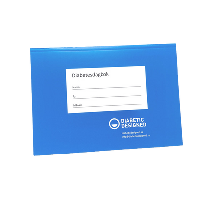 Diabetesdagbok framsida blå