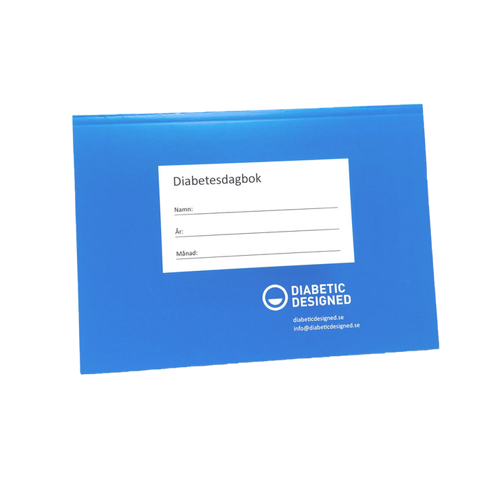 Diabetesdagbok framsida blå