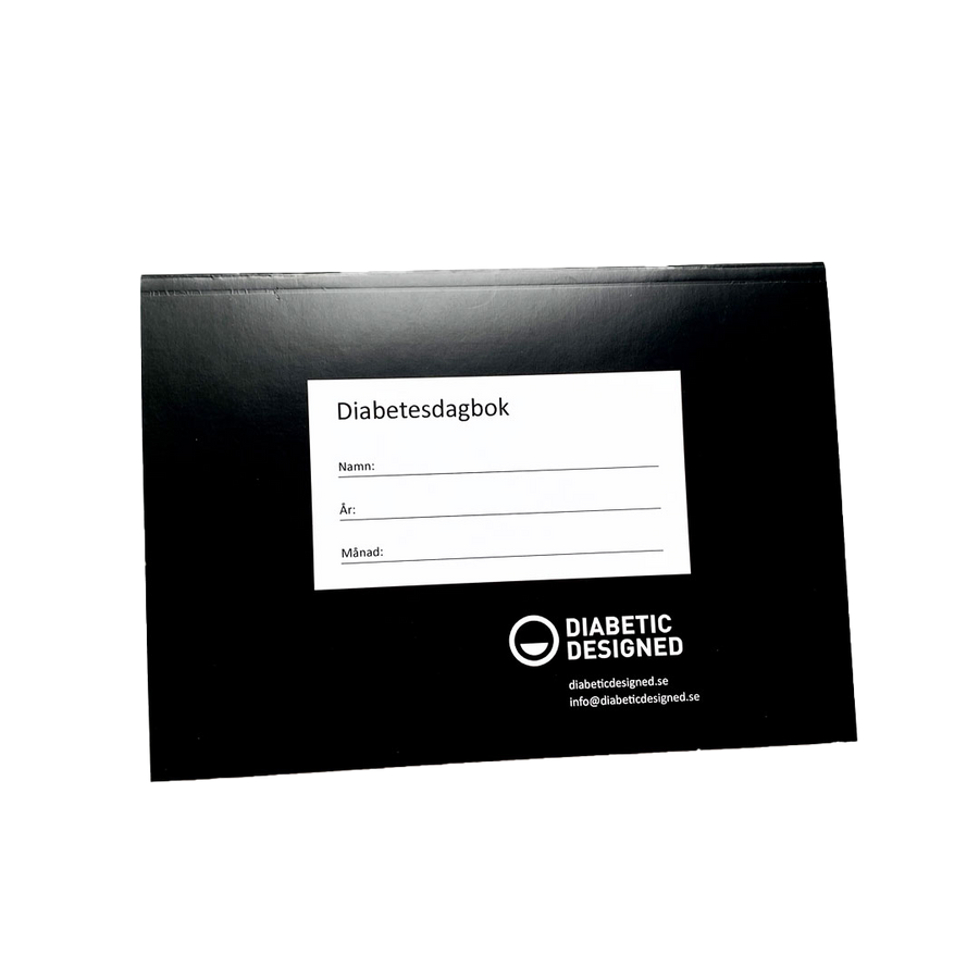 Diabetesdagbok Svart framsida