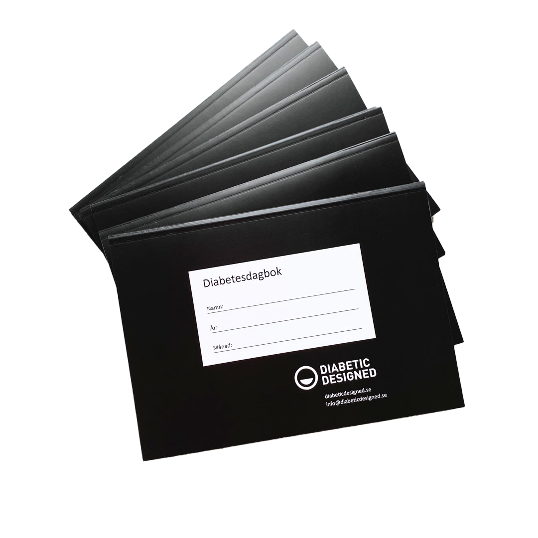 Diabetesdagbok svart 6 pack