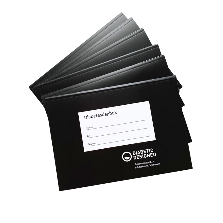 Diabetesdagbok svart 6 pack