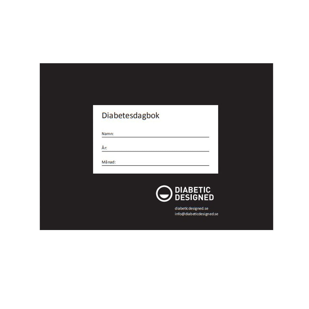 Diabetesdagbok svart framsida