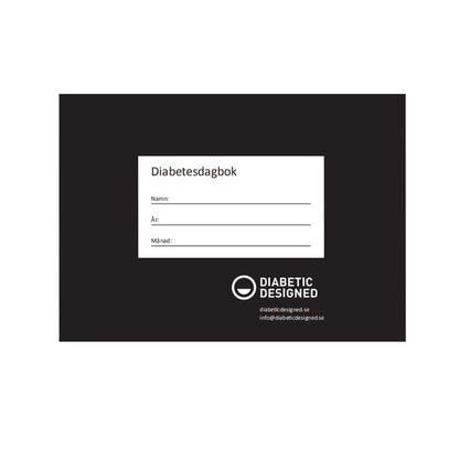 Diabetesdagbok svart framsida