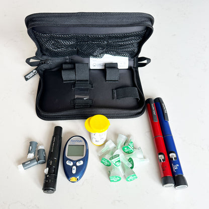 Diabetesväska för pennor Svart Diabetic Designed fylla med diabeteshjälpmedel