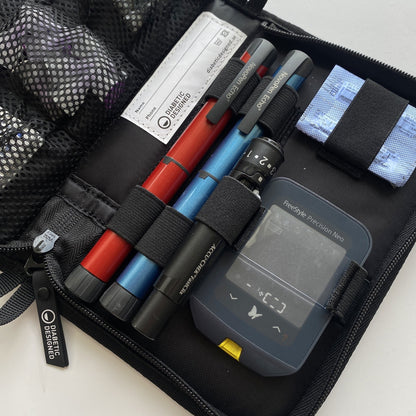 Diabetesväska för pennor Svart Diabetic Designed fylla med diabeteshjälpmedel