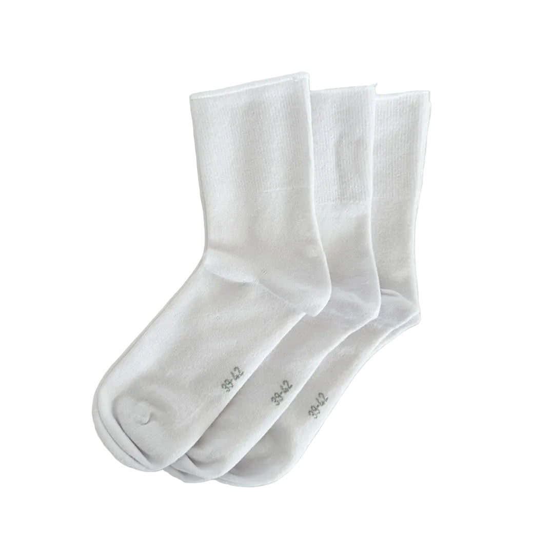 DiaFeet Snygga Diabetesstrumpor i bambu Vit 3-pack