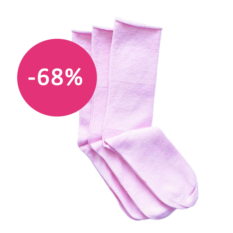 DiaFeet Snygga Diabetesstrumpor i bambu Rosa 3-pack super rea