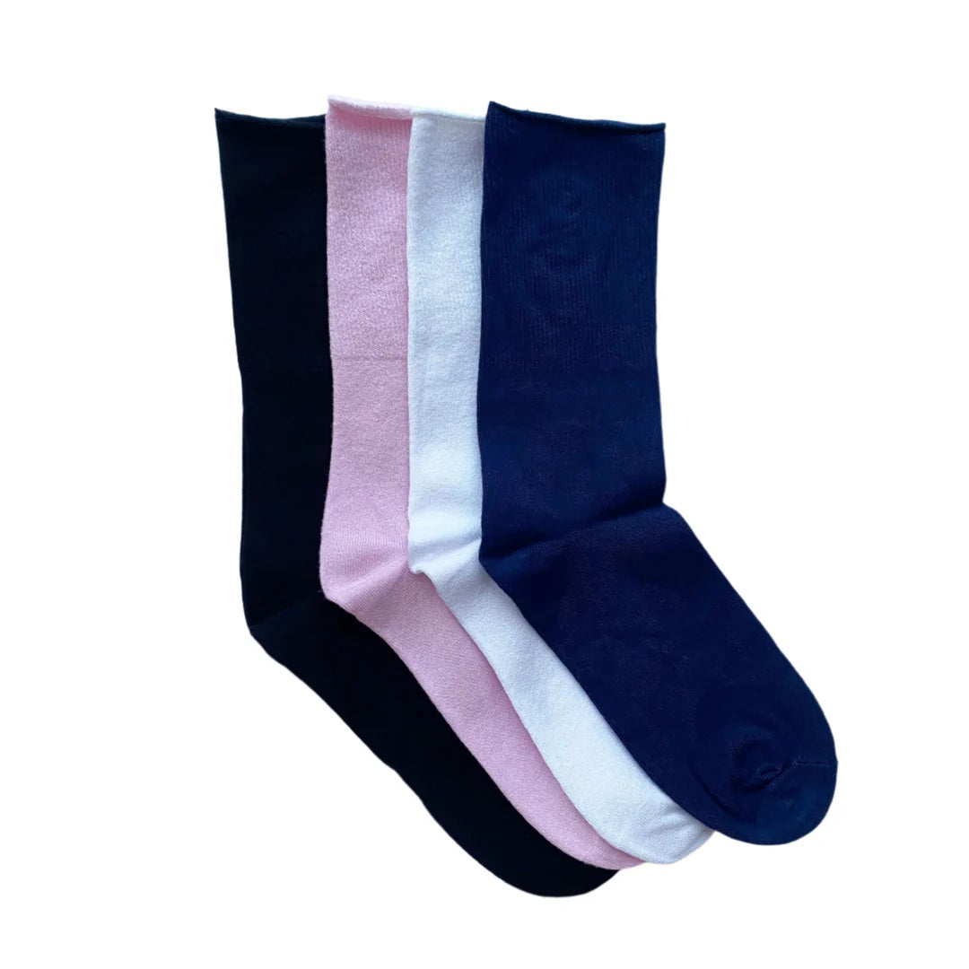 DiaFeet Snygga Diabetesstrumpor i bambu alla färger svart rosa vit marin