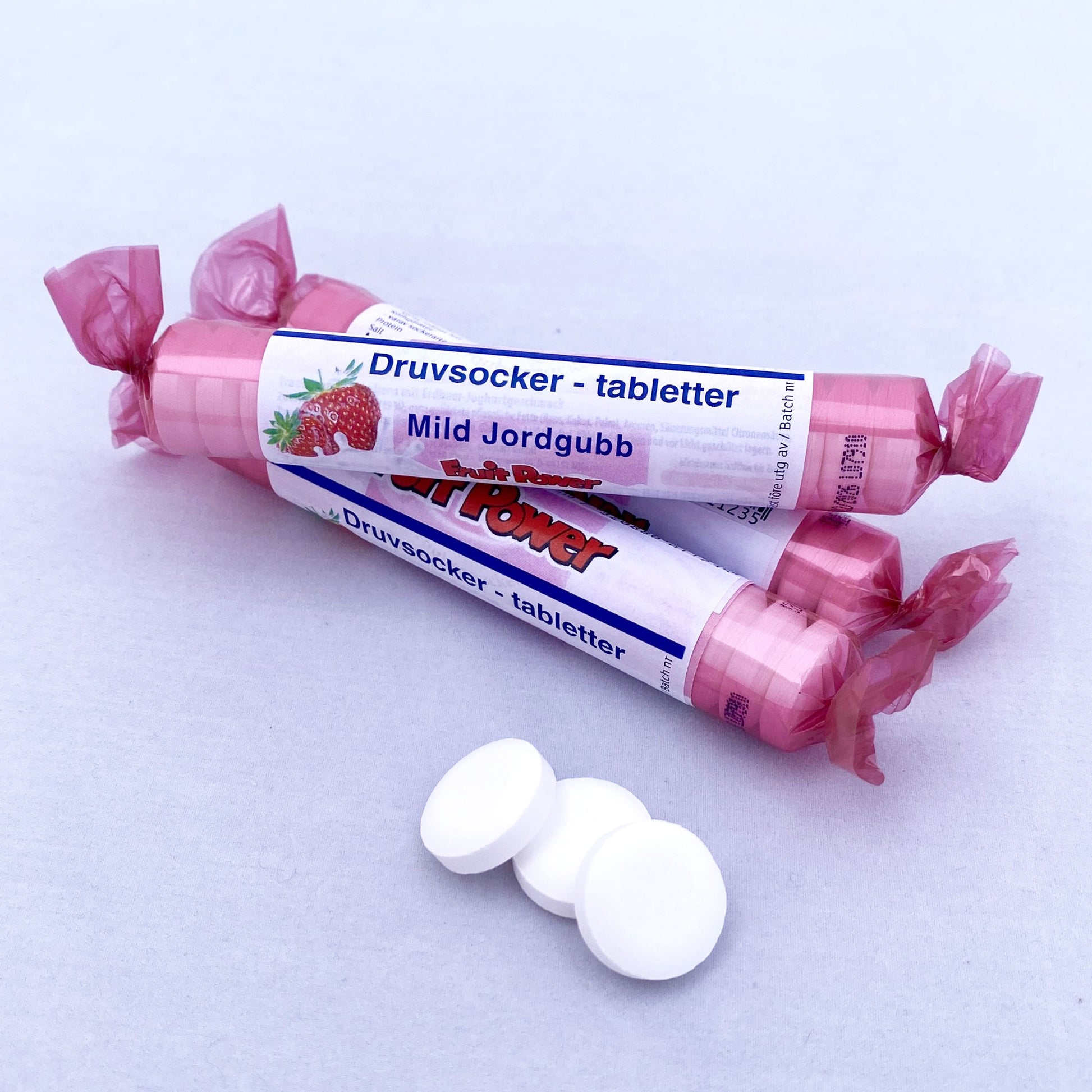 Druvsocker FruitPower Mild jordgubb tabletter