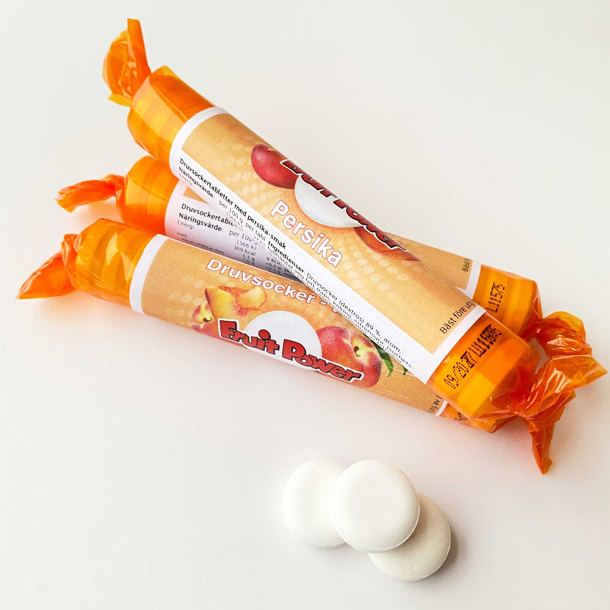 Druvsocker FruitPower Persika tabletter