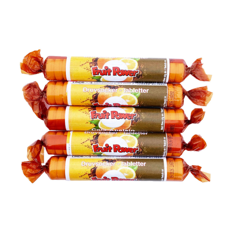 TILLFÄLLIGT BESÖK - Druvsocker FruitPower Cola Apelsin 5-pack