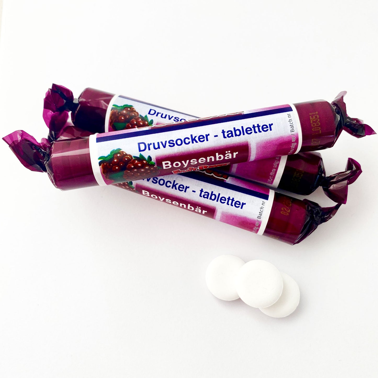 Druvsocker FruitPower Boysenbär tabletter