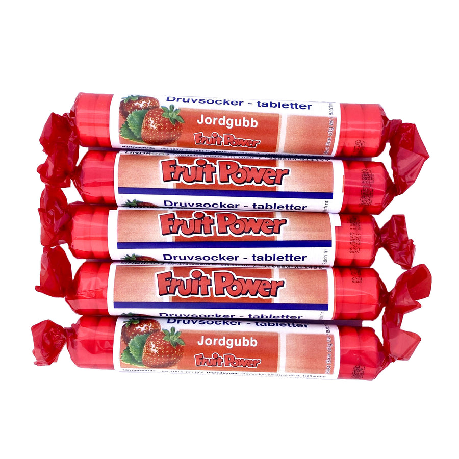 Druvsocker FruitPower Jordgubb 5-pack