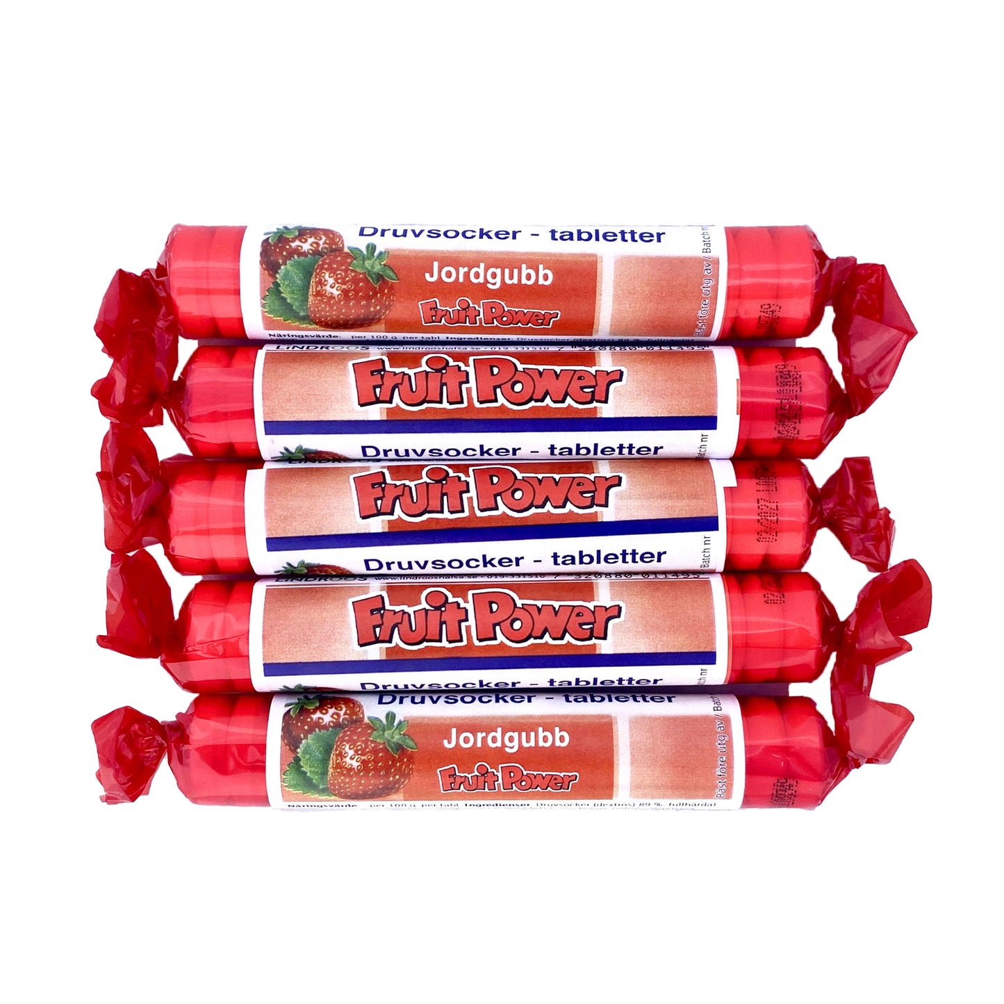 Druvsocker FruitPower Jordgubb 5-pack