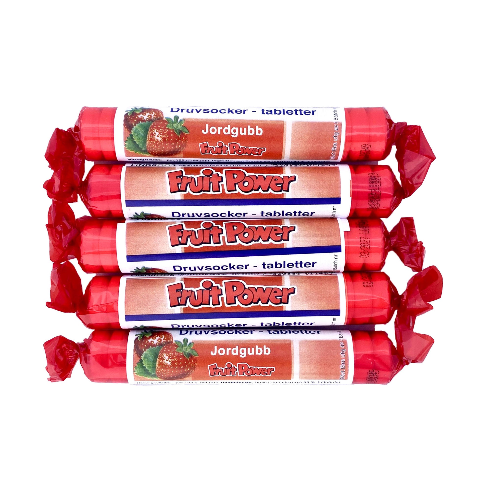 Druvsocker FruitPower Jordgubb 5-pack