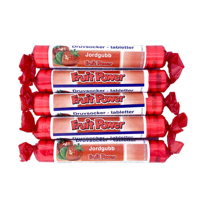 Druvsocker FruitPower Jordgubb 5-pack