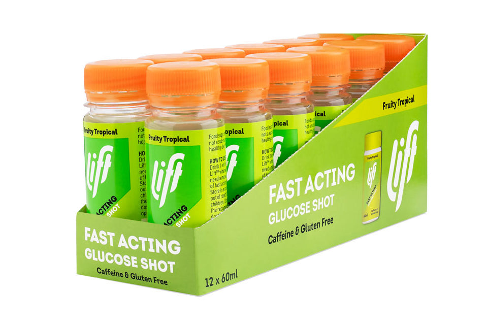 Druvsocker LIFT GlucoShot Tropisk 12-pack