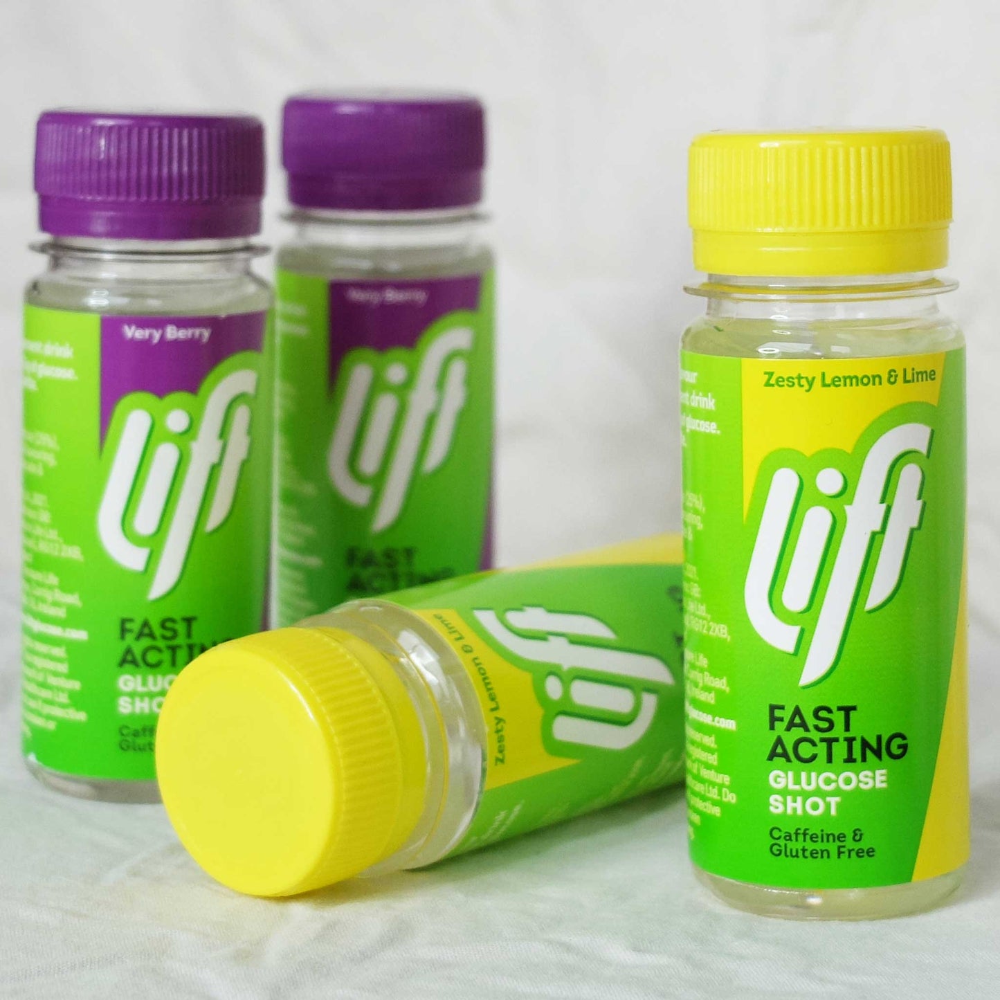 Druvsocker LIFT GlucoShot Prova På Bär och citron Lime smak