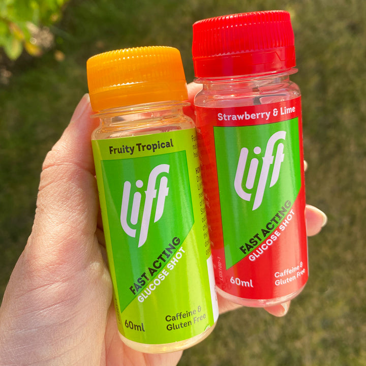 Tillfälliga smaker GlucoShot Jordgubb-Lime och Tropisk