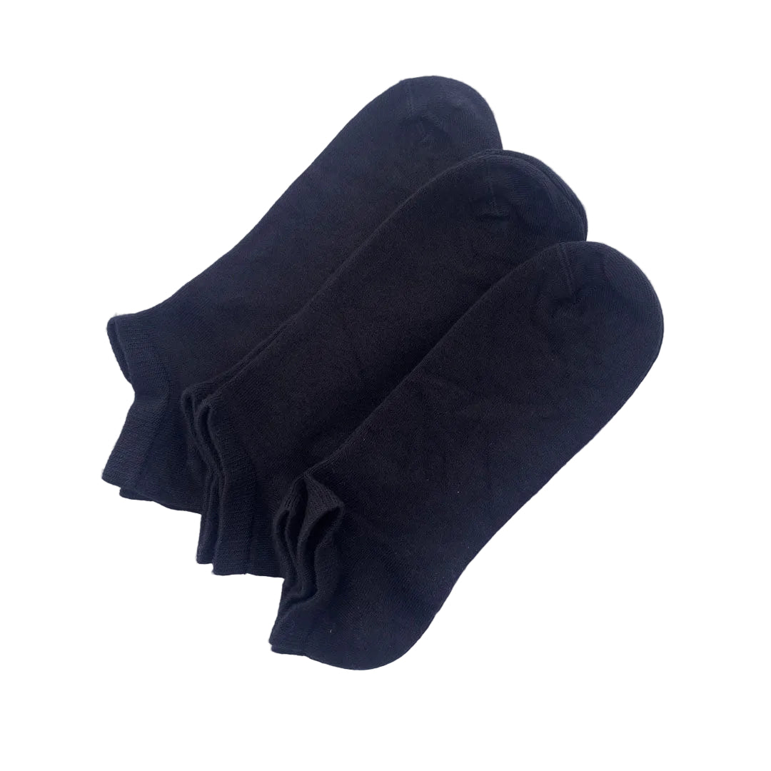 Sneakers diabetesstrumpa i bambu svart 3-pack