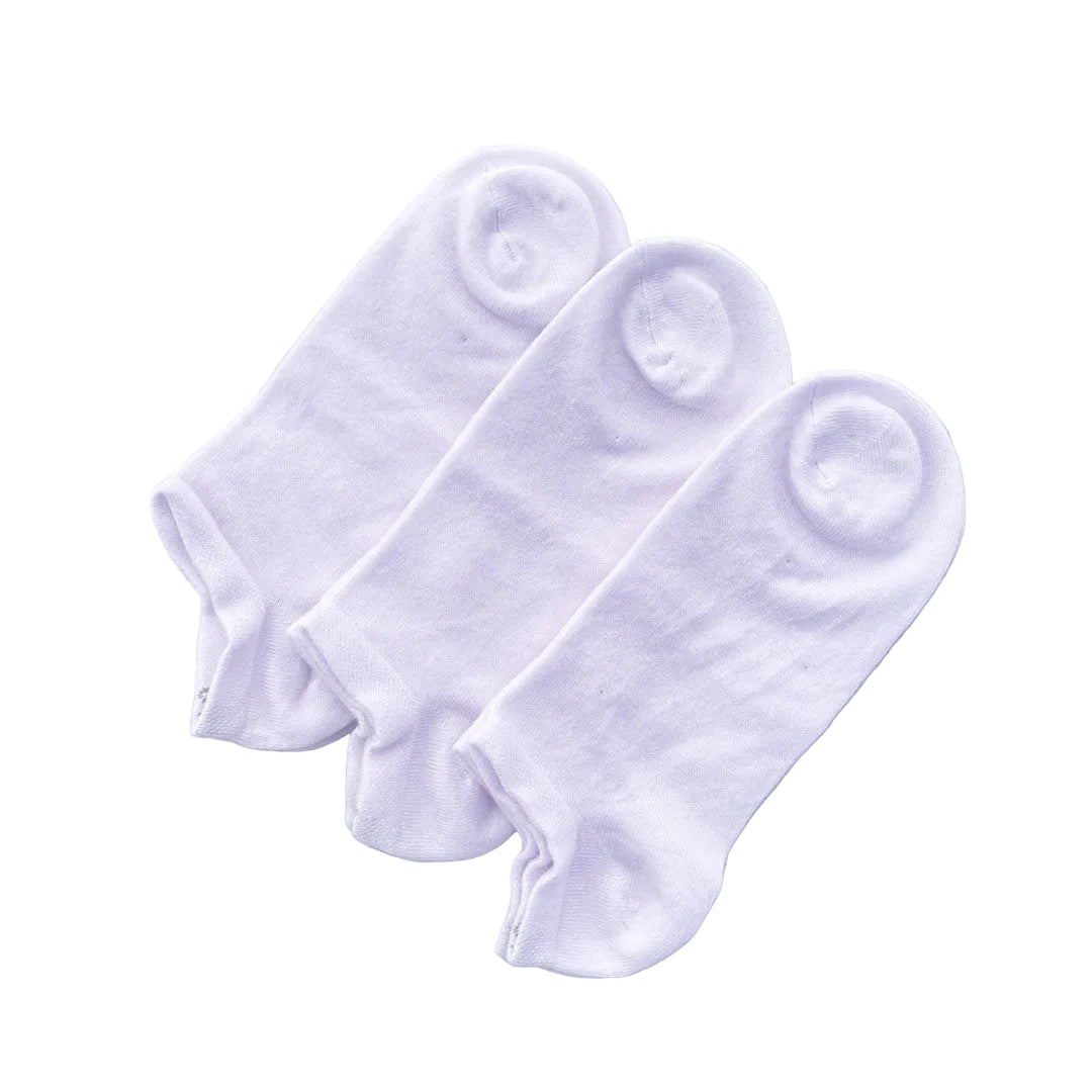 Sneakers diabetesstrumpa i bambu vit 3-pack