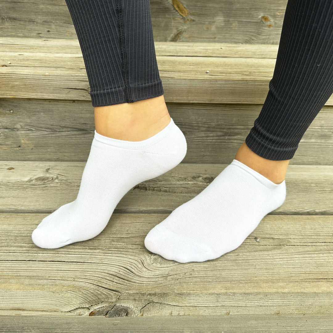 Sneakers diabetesstrumpa i bambu vit 