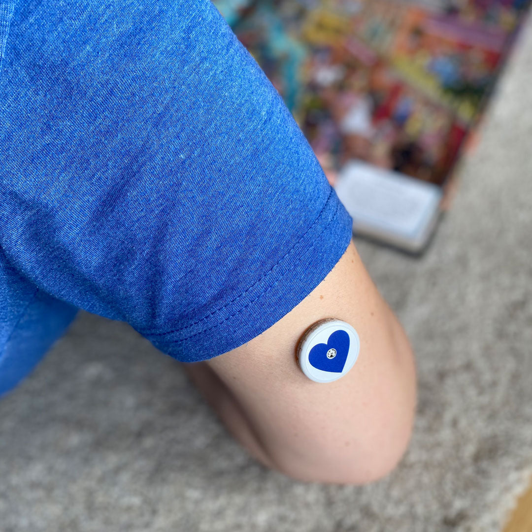 Freestyle Libre klistermärke Diabetic Designed blått hjärta