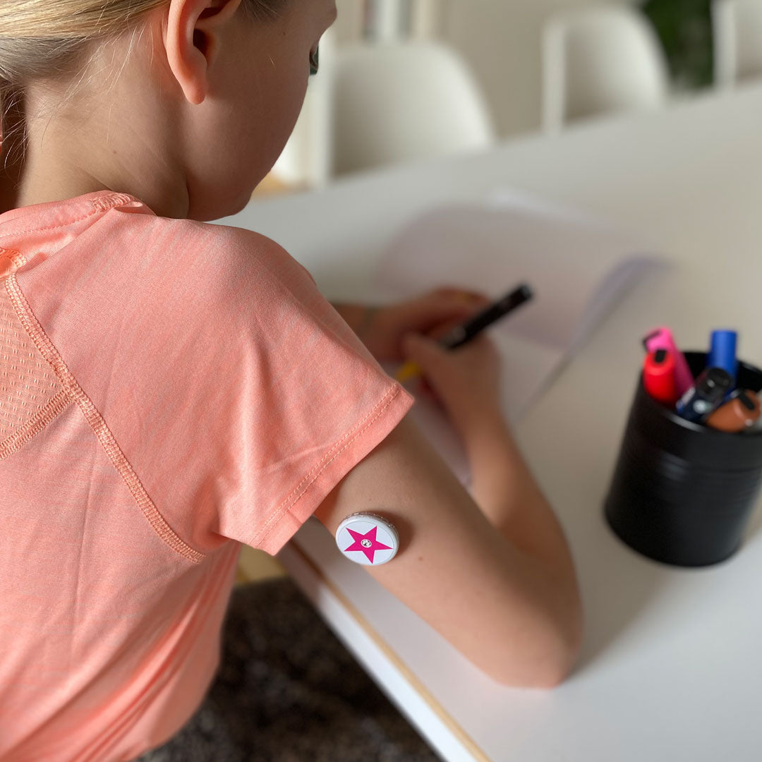 Freestyle Libre klistermärke Diabetic Designed rosa stjärna