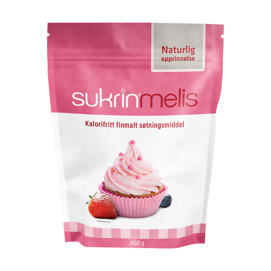 Sockerfritt Florsocker SUKRIN 400g framsida förpackning