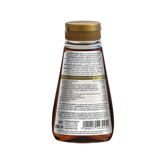 Lågkalori Gold Syrup SUKRIN 325 gram flaska