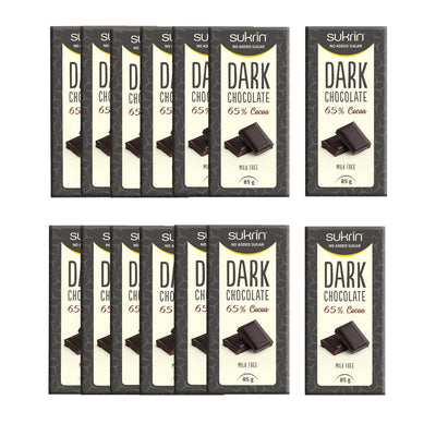 Sockerfri Mörk Choklad SUKRIN 65% 14-pack
