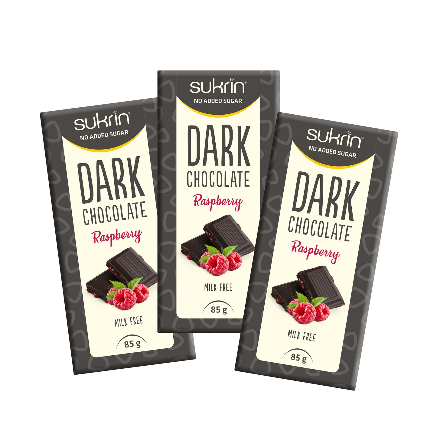 Sockerfri Mörk Choklad SUKRIN Hallon 3-pack