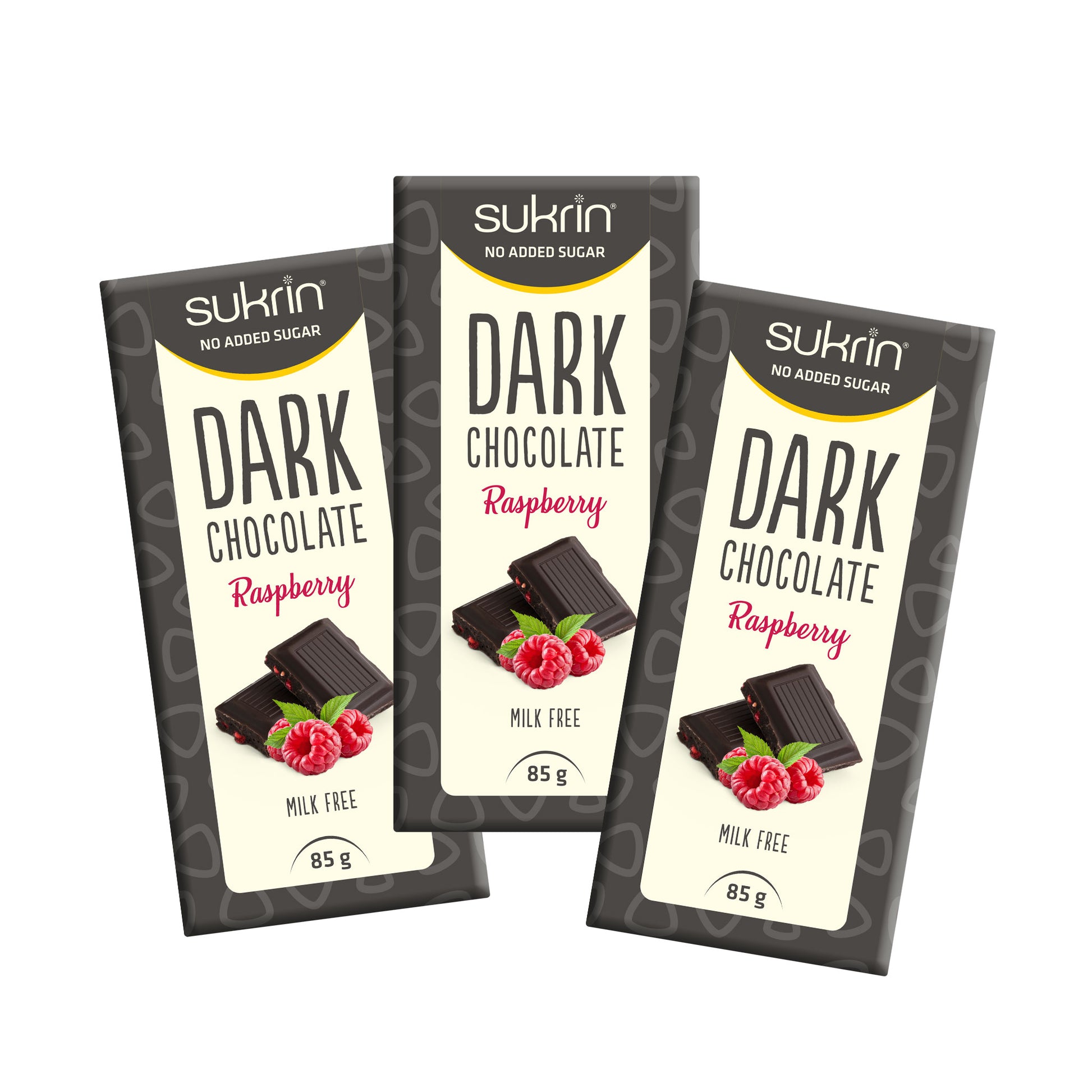 Sockerfri Mörk Choklad SUKRIN Hallon 3-pack