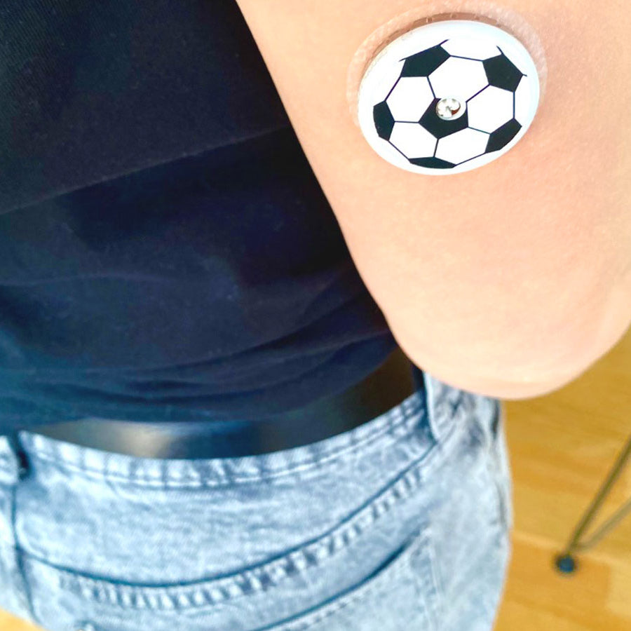 Freestyle Libre klistermärke Diabetic Designed svart fotboll
