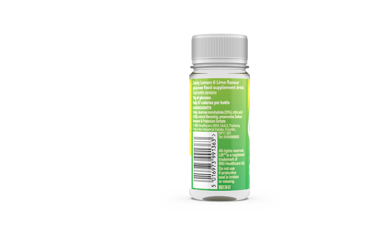 Druvsocker LIFT GlucoShot Citron-Lime Baksida text