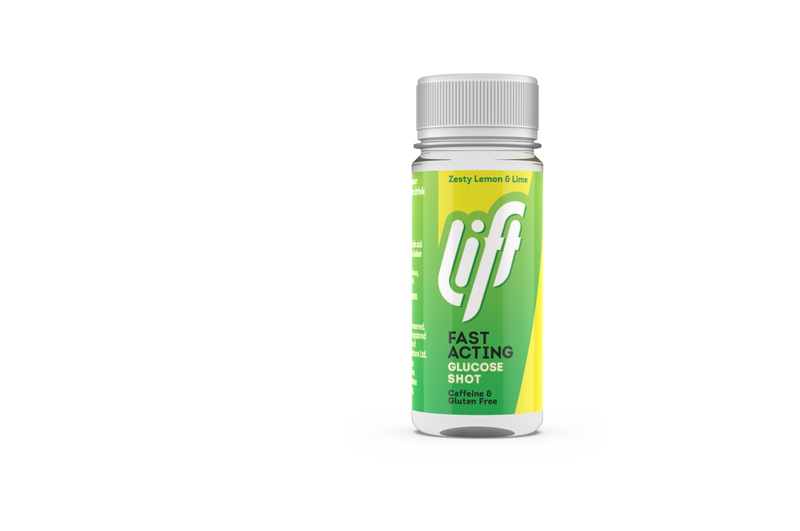Druvsocker LIFT GlucoShot Citron-Lime framsida flaska