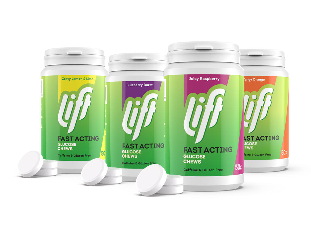 Druvsocker LIFT REFILL 6-pack alla smaker Hallon Apelsin Blåbär Citron-Lime