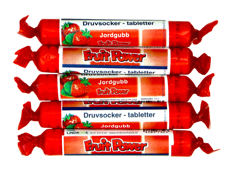 Druvsocker FruitPower Jordgubb 5-pack