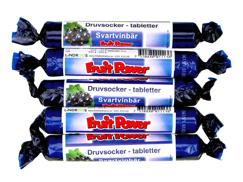Druvsocker FruitPower Svarta Vinbär 5-pack