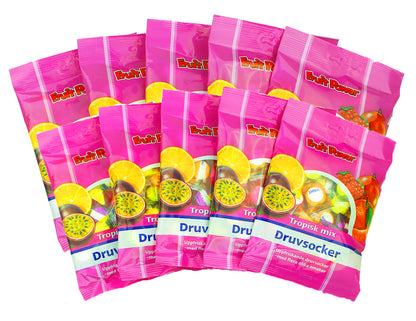 Fruitpower Druvsocker Tropisk mix i 10-pack
