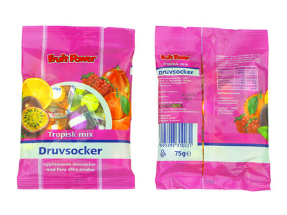 Fruitpower Druvsocker Tropisk mix förpackning